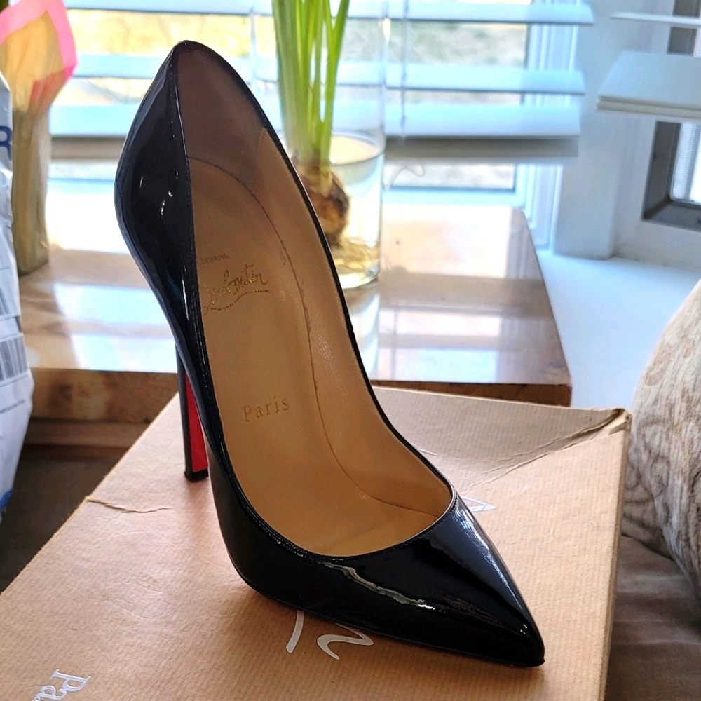 Christian Loubotin pigalle black patent leather pumps